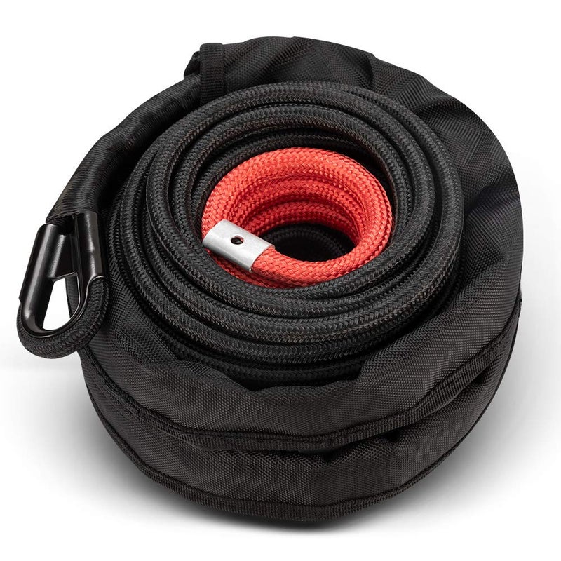 BUNKER INDUST Synthetic Winch Rope 3/8" x 85',26000Ibs Winch Cable Line Extension with Winch Jacket Rope and Sleeve Protection for 4WD 4x4 Offroad Jeep ATV UTV SUV Truck Car Vehicle - Image 1